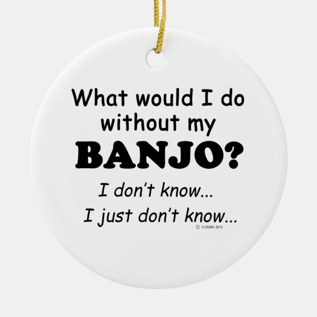 Adorno De Cerámica Qué haría, Banjo (Frente)