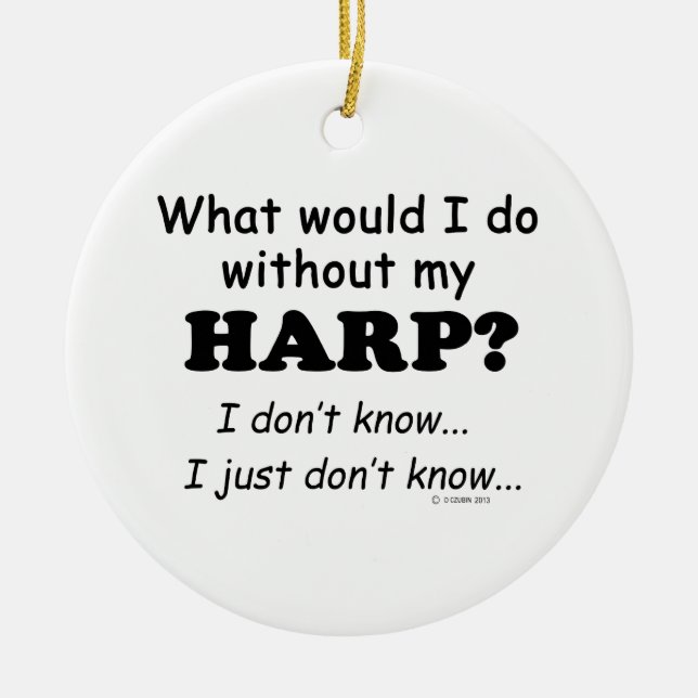 Adorno De Cerámica Qué haría, Harp (Frente)