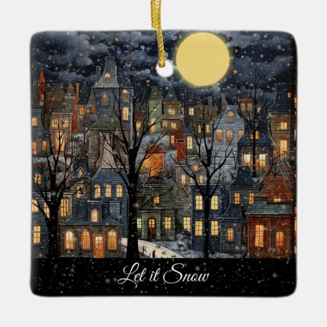 Adorno De Cerámica Que La Nieve (Anverso)