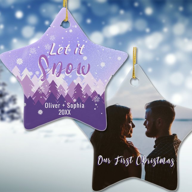 Adorno De Cerámica Que la nieve púrpura nuestra primera Navidad (Subido por el creador)