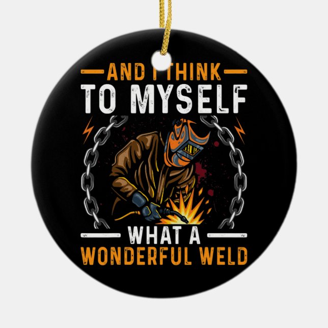 Adorno De Cerámica Qué maravilloso vestido de soldadura divertida par (Frente)