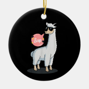 Adorno De Cerámica Qué pasa Llama sin drama Amante de los animales In