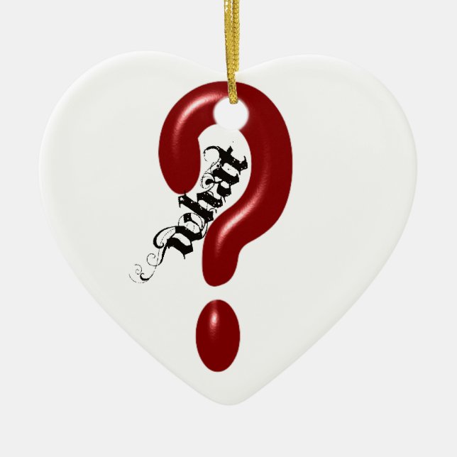 Adorno De Cerámica Qué signo de interrogación (Frente)