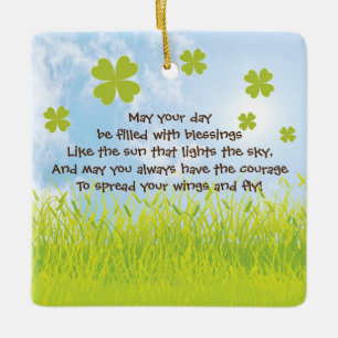Adorno De Cerámica Que tu día esté lleno de bendiciones, irlandés