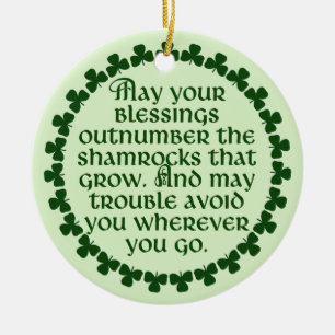 Adorno De Cerámica Que tus bendiciones superen en número a los shamro