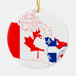 Adorno De Cerámica Quebec en la bandera de Canadá, mapa
