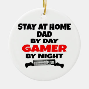 Adorno De Cerámica Quédate en casa papá Gamer