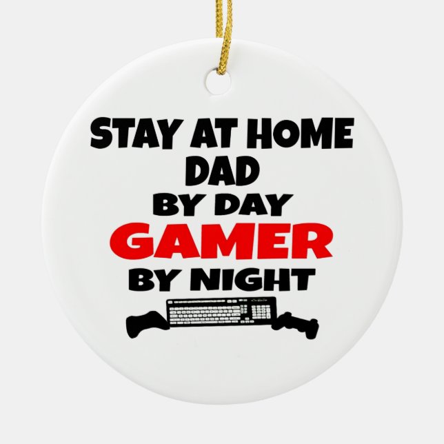 Adorno De Cerámica Quédate en casa papá Gamer (Frente)