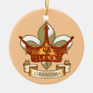 Adorno De Cerámica Queen Grandma Crown