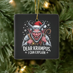 Adorno De Cerámica Querido Krampus Puedo Explicar La Navidad Santa