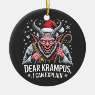 Adorno De Cerámica Querido Krampus Puedo Explicar La Navidad Santa 