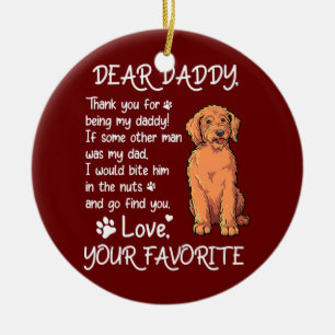 Adorno De Cerámica Querido papá Labradoodle: Día del padre 