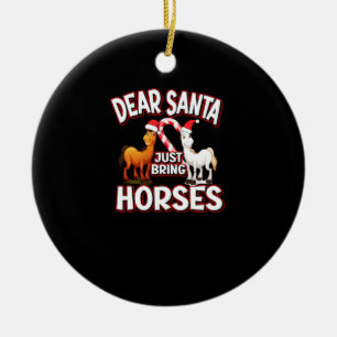 Adorno De Cerámica Querido Papá Noel, trae caballos