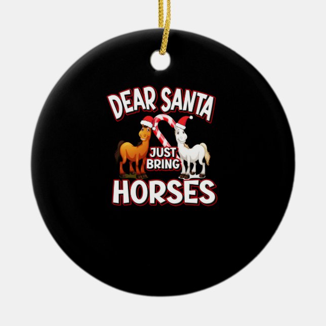 Adorno De Cerámica Querido Papá Noel, trae caballos (Frente)