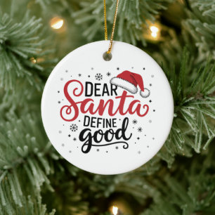 Adorno De Cerámica Querido Santa Define Buena Navidad Familia Xmas Co