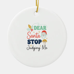 Adorno De Cerámica Querido Santa Deja de Juzgarme Navidad Hongo Holl