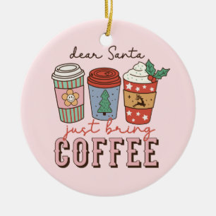 Adorno De Cerámica Querido Santa   Navidades Coffee Latte