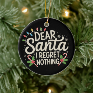 Adorno De Cerámica Querido Santa No Me Arrepiento De Nada Navidad Fam