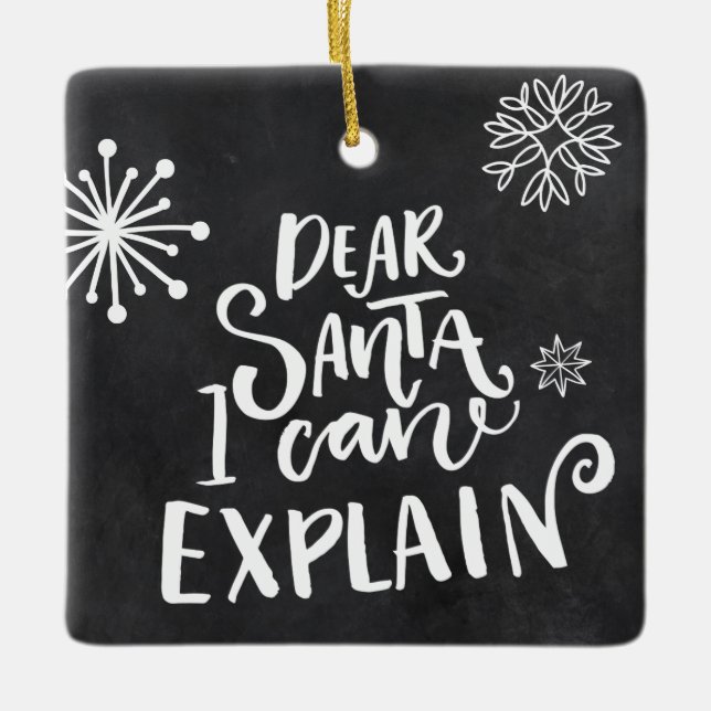 Adorno De Cerámica Querido Santa, puedo explicarlo (Anverso)