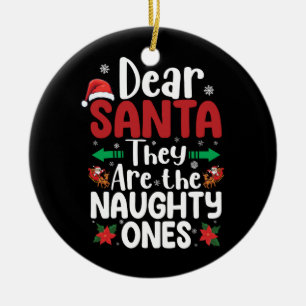 Adorno De Cerámica Querido Santa Son Unos Traviesos Navidad Coinciden
