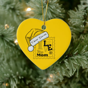 Adorno De Cerámica Queridos Navidades personalizados de Santa Cute