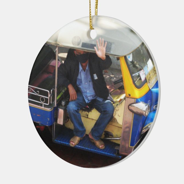 Adorno De Cerámica ¿Quieres TAXI TUK-TUK? (Izquierda)