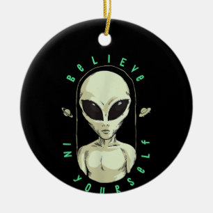 Adorno De Cerámica Quiero creer que la gráfica de OVNI de Alien