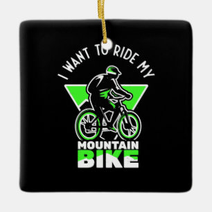 Adorno De Cerámica Quiero Montar Mi Bicicleta De Montaña