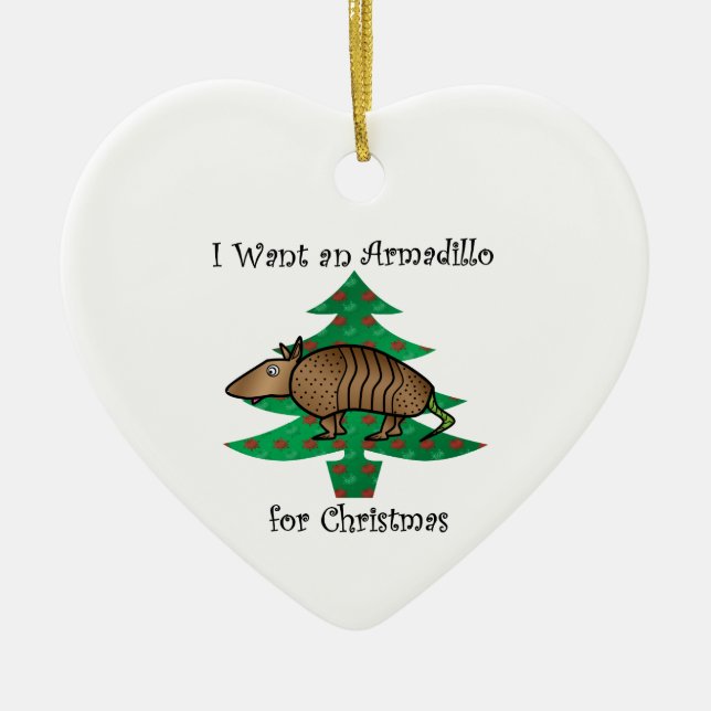 Adorno De Cerámica Quiero un armadillo para el navidad (Frente)