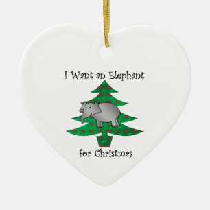 Adorno De Cerámica Quiero un elefante para el navidad