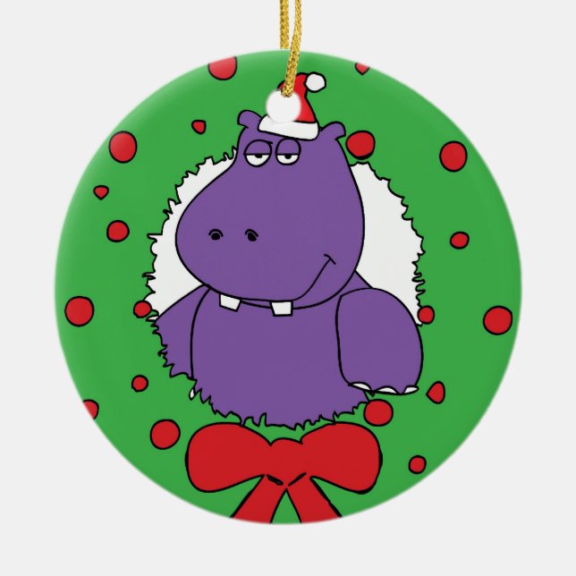 Adorno De Cerámica Quiero un Hippopotamus para el navidad (Frente)