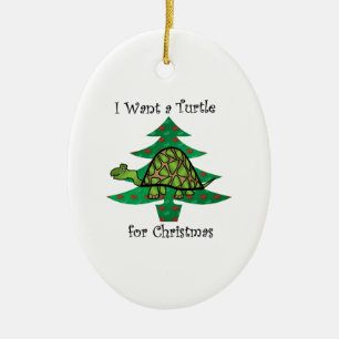Adorno De Cerámica Quiero una tortuga para el navidad