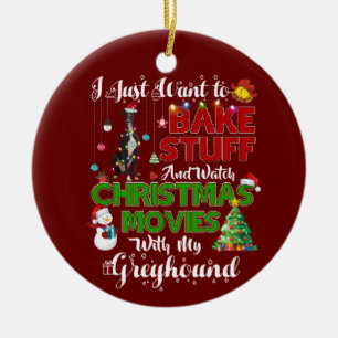 Adorno De Cerámica Quiero ver películas de navidades con Greyhound