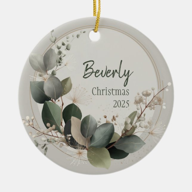Adorno De Cerámica Quiet Luxury Personalized Ornament (Frente)