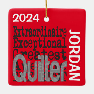 Adorno De Cerámica Quilter Extraordinaire PERSONALIZADO
