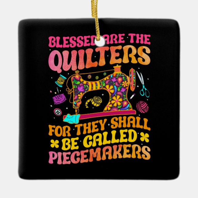 Adorno De Cerámica Quilter Scoser regalos de la pila Quilter groovy l (Anverso)