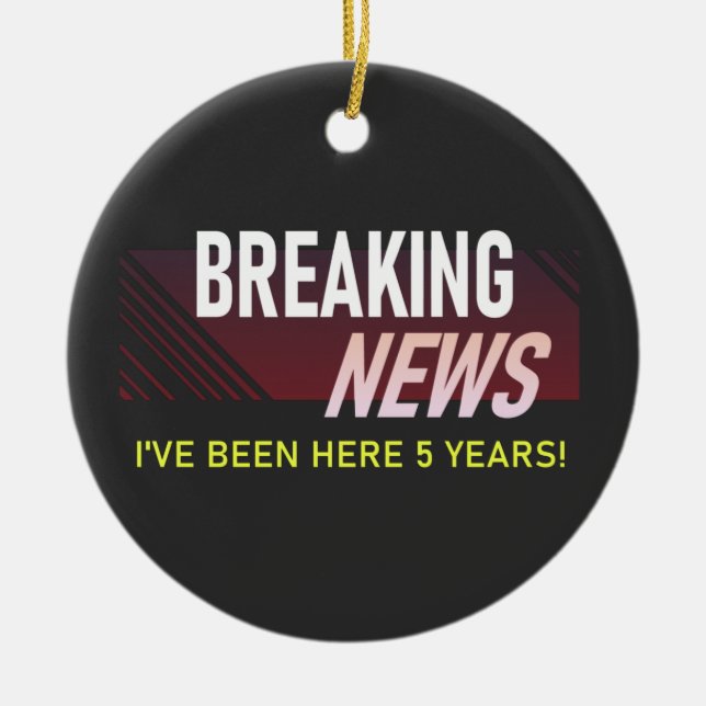 Adorno De Cerámica Quinto aniversario de trabajo de 5 años Apreciació (Frente)