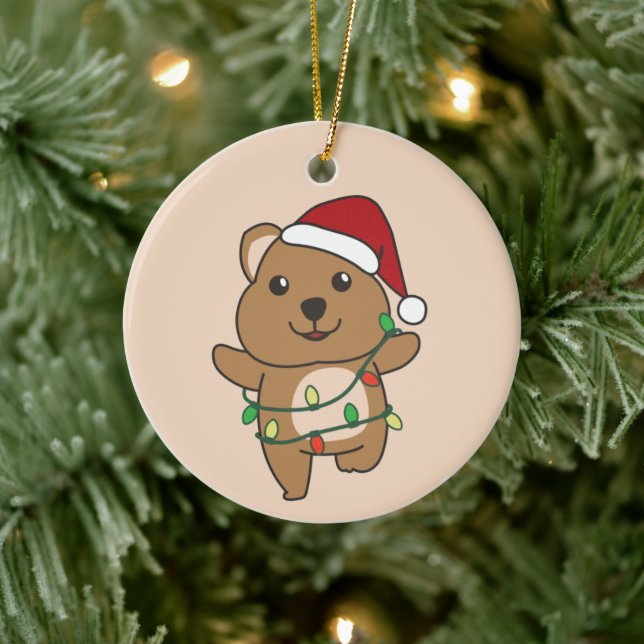 Adorno De Cerámica Quokka Navidades Animales De Invierno Quokkas Cerá (Árbol)
