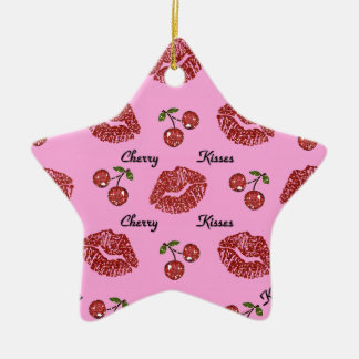 Adorno De Cerámica RAB Rockabilly Besos de Cereza en Rosa
