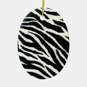 Adorno De Cerámica RAB Rockabilly Estampado de Cebra Negro y Blanco