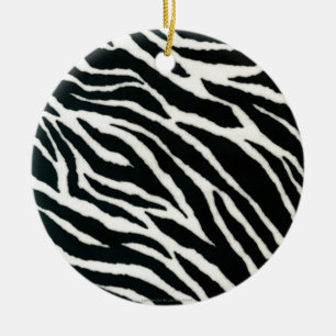 Adorno De Cerámica RAB Rockabilly Estampado de Cebra Negro y Blanco