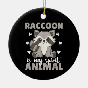 Adorno De Cerámica Raccoon Es Mi Espíritu Animal Cute Raccoon