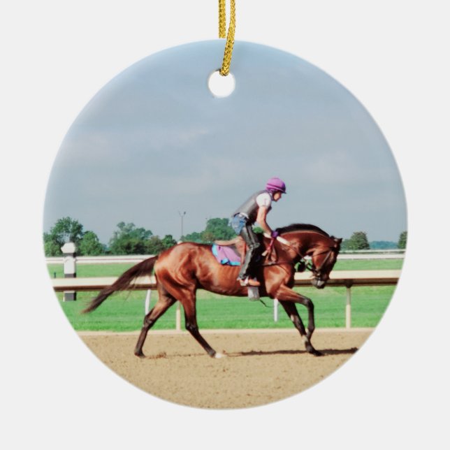 Adorno De Cerámica Race Horse (Frente)