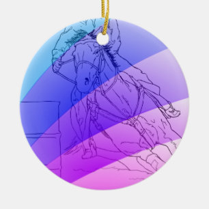 Adorno De Cerámica Racer de barril (arco iris pastel)