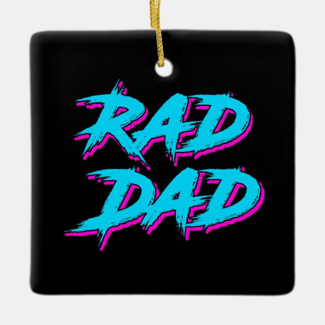 Adorno De Cerámica Rad Dad Retro 80 (Anverso)