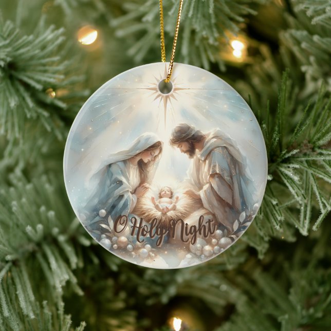 Adorno De Cerámica Radiant Holy Family Nativity Scene (Árbol)