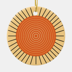 Adorno De Cerámica Radiante geométrico moderno - Naranja mandarina