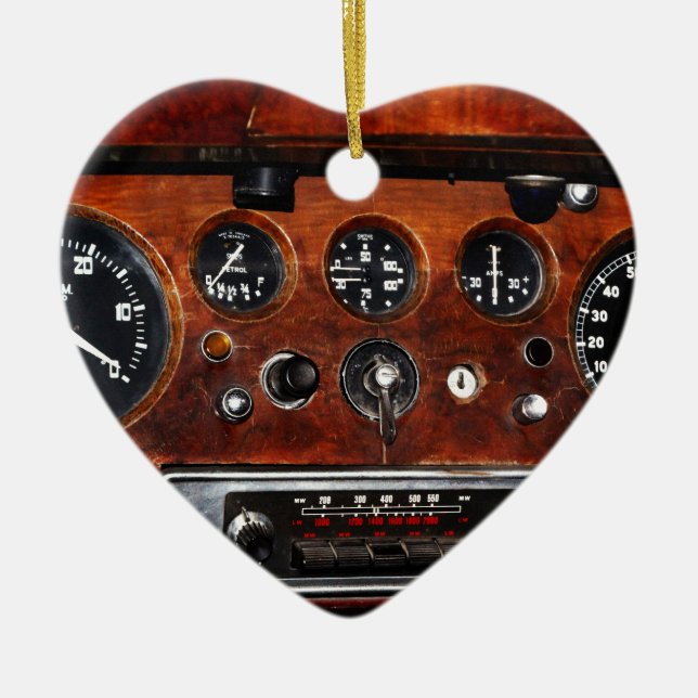 Adorno De Cerámica radio e instrumentos de automóviles antiguos (Frente)