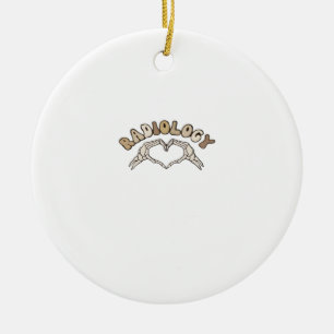 Adorno De Cerámica Radiología Skeleton Heart Hands Classic