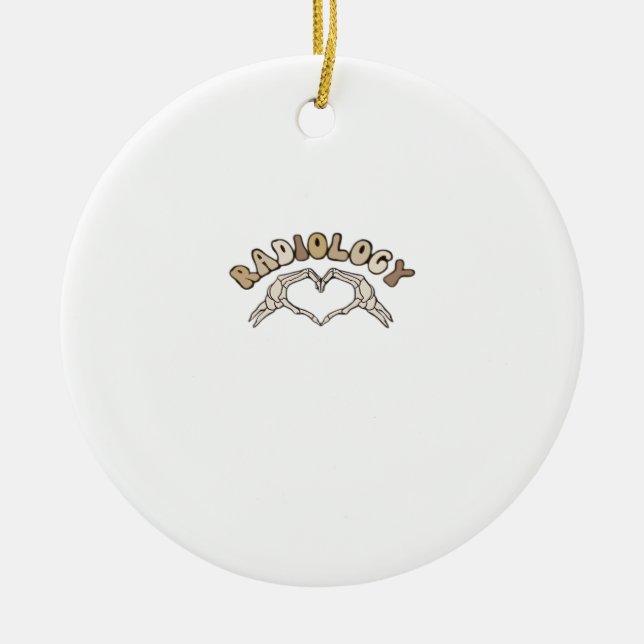 Adorno De Cerámica Radiología Skeleton Heart Hands Classic (Frente)